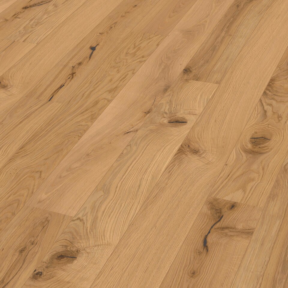 Eichenholz sieht nicht nur toll aus, sondern ist aufgrund seiner Härte sehr beliebt im Möbelbau und für die Fußboden-Produktion Parkett Dielen aus Eiche