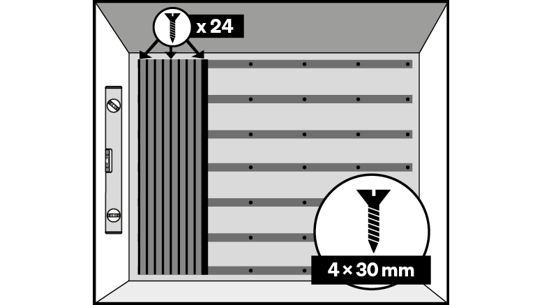 Verschrauben der Paneele auf der Unterkonstruktion