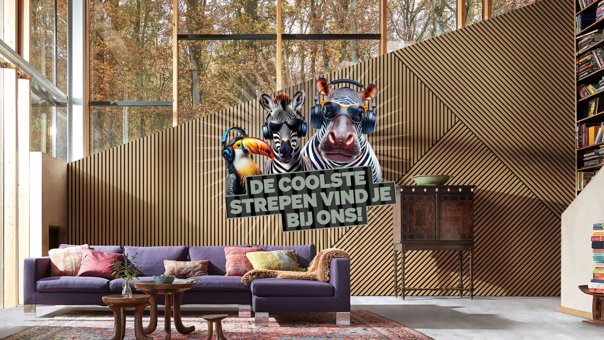 Stylisch und praktisch: die schalldämmenden Akustikpaneele Holz auf Filz an der Wand